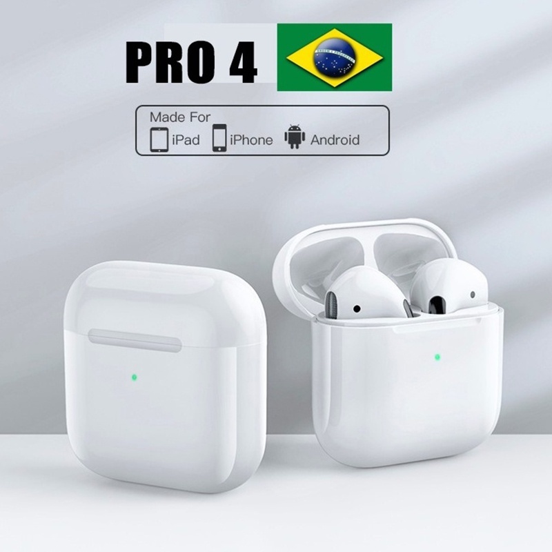 Fones De Ouvido Originais TWS Air Pro 4 Fone Bluetooth Com Redução De Ruído Compatível iPhone IOS Xiaomi Android Pro4 Sem Fio