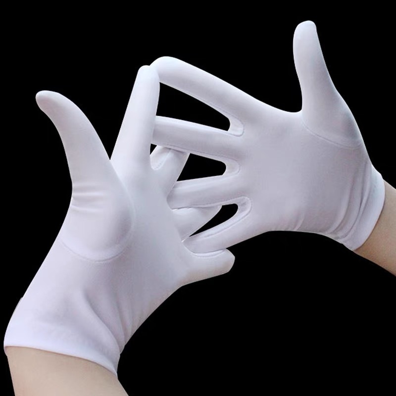 Par De Luva Branca Fantasia Tamanho Unico Adulto Cosplay