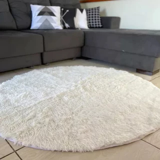 Tapete Redondo Felpudo Peludo Grande 2x2
