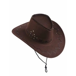 Chapéu De Cowboy Feminino / Masculino De Camurça Com Aba Larga