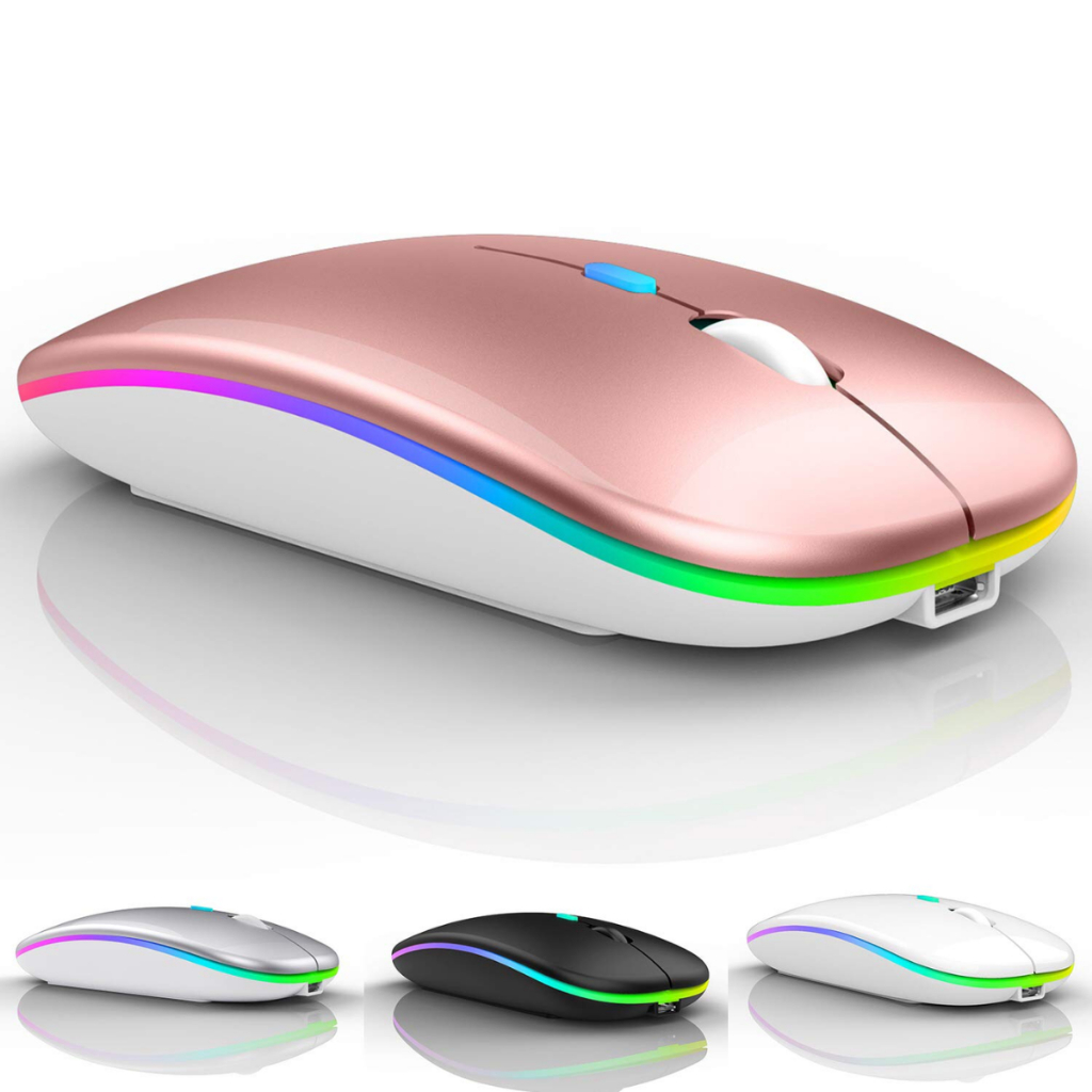Mouse Sem Fio Wireless Com Bateria Interna Recarregavel 2,4 Ghz Led RGB ...