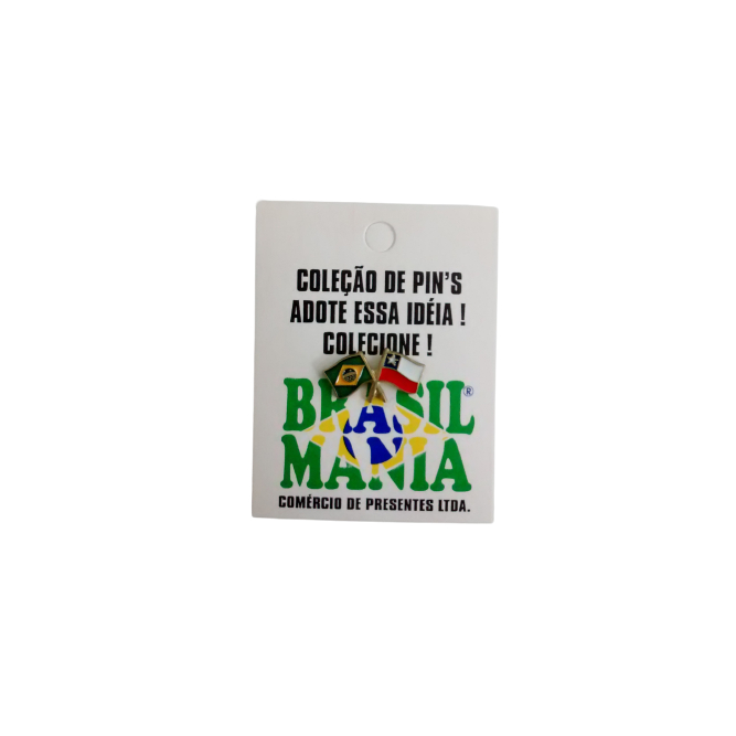 Botton Pin Bandeiras Cruzadas Brasil x EUA