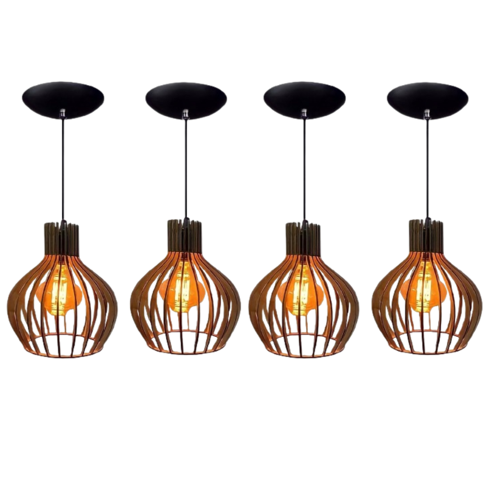 4 Luminaria De Teto Decoração Retro Balcão De Cozinha Americana Cor ...