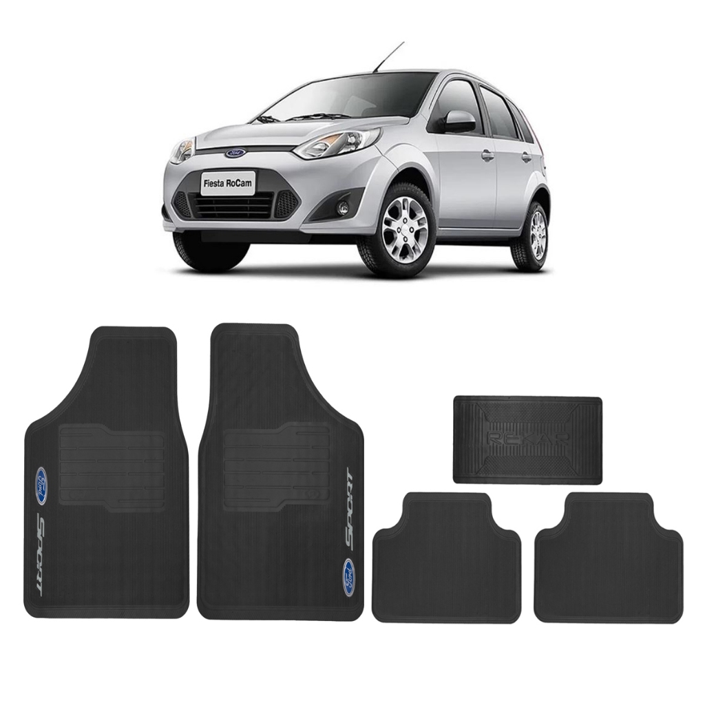 kit Tapete Ford Fiesta Borracha 5 Peças Jogo Completo