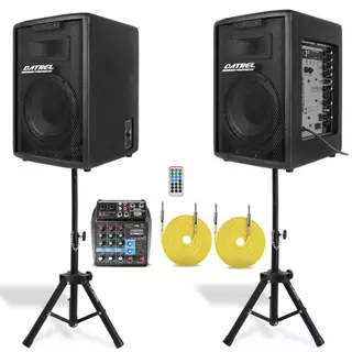 Caixa de Som Ativa e Passiva 300w Mesa Usb Bt Tripé e Cabo
