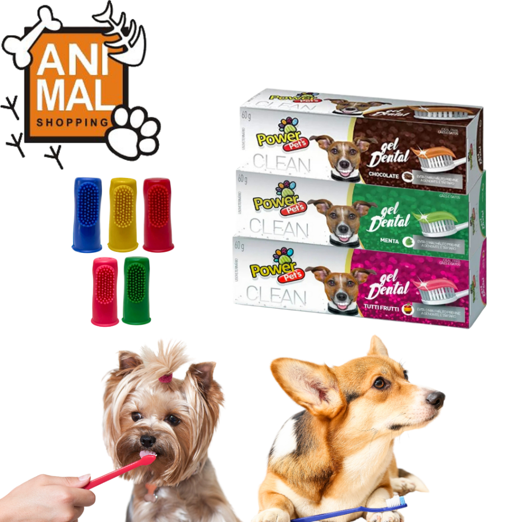 Kit Escova e Pasta de Dente Para Cachorro Power Pets. | Shopee Brasil