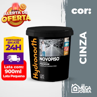 Tinta Acrílica Hydronorth para Piso Calçada Garagem Pátio Quadra esportiva Novopiso Cor Cinza 900ml