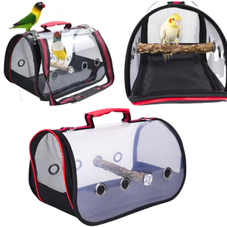 Bolsa Pássarinho Mala Caixa Transporte Pássaro Aves Papagaios Calopsita visão panorâmica