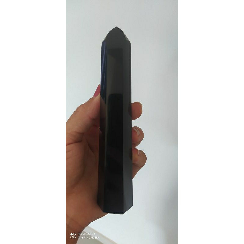 Ponta Geradora Obsidiana Negra 176 gramas 15,5x3cm