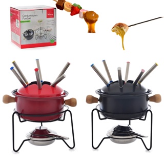 Aparelho Fondue 10 peças Kit de Fondue Antiaderente, Brinde com o