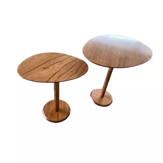 Kit Com Duas Mesa Lateral Monopé Design Orgânico Mel