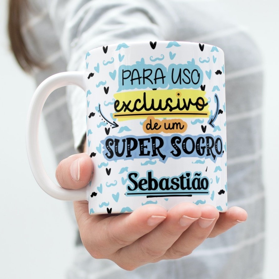 Caneca Porcelana para SOGRO Est. 17 personalizada com nome - Para Uso Exclusivo de um SUPER SOGRO - Dia dos Pais ZLprint