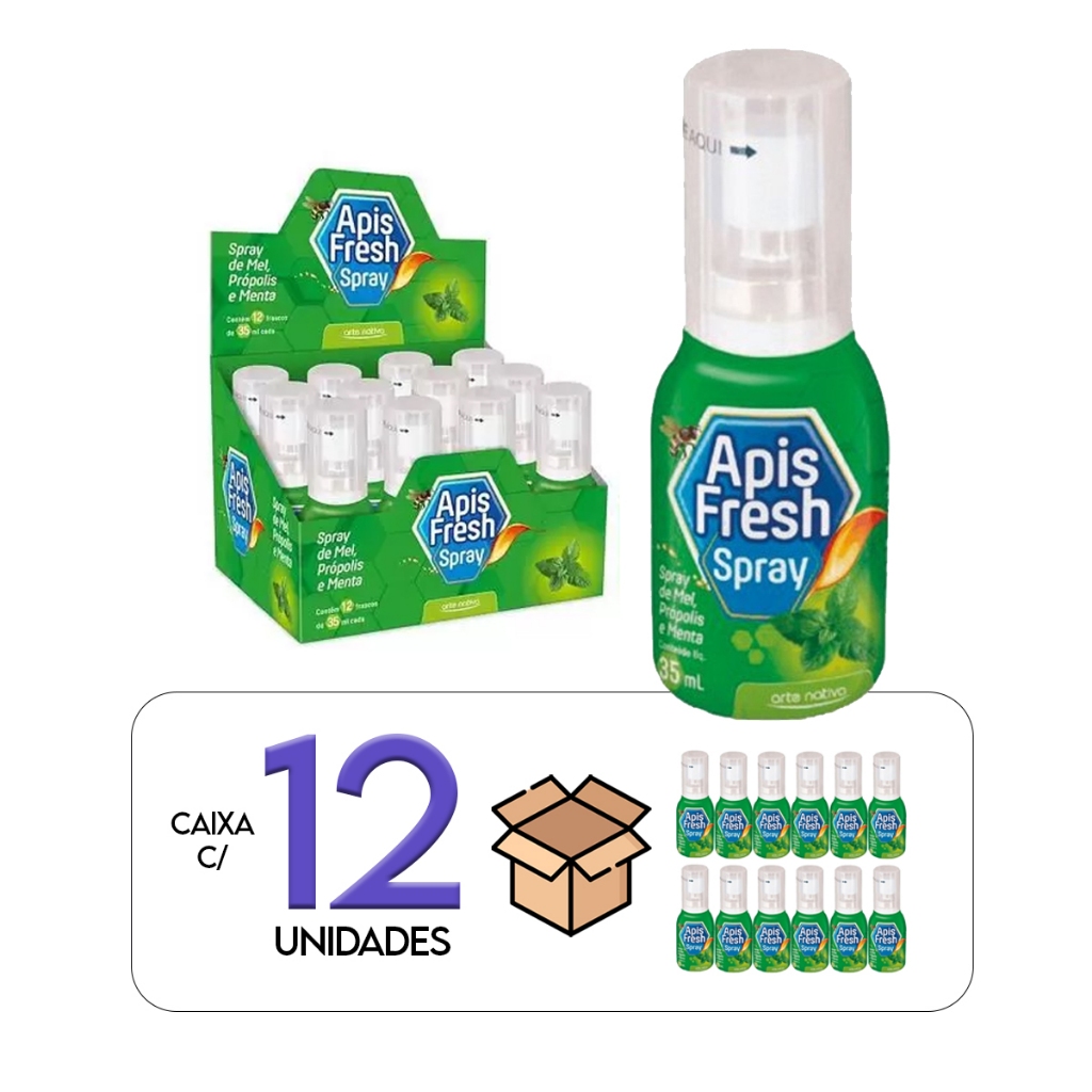 Mel, Própolis e Menta Apis Fresh Spray Bucal Mentolado Arte Nativa ...