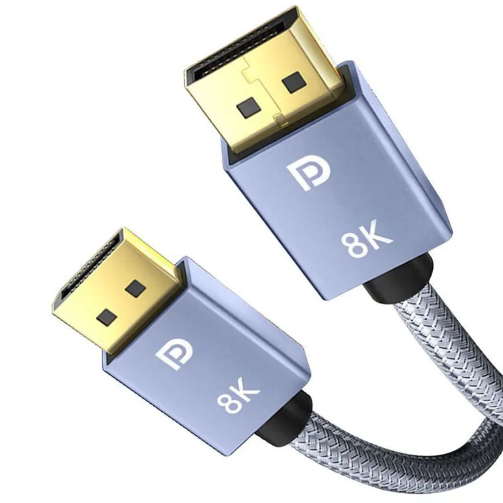 Cabo Displayport 8K v1.4 Blindado 1,5Metros Ultra Resistente 32.4Gbps Freesync/Gsync 1080P@240Hz, 2K@165Hz, 4K@144Hz, 8K@60Hz Displayport X Displayport