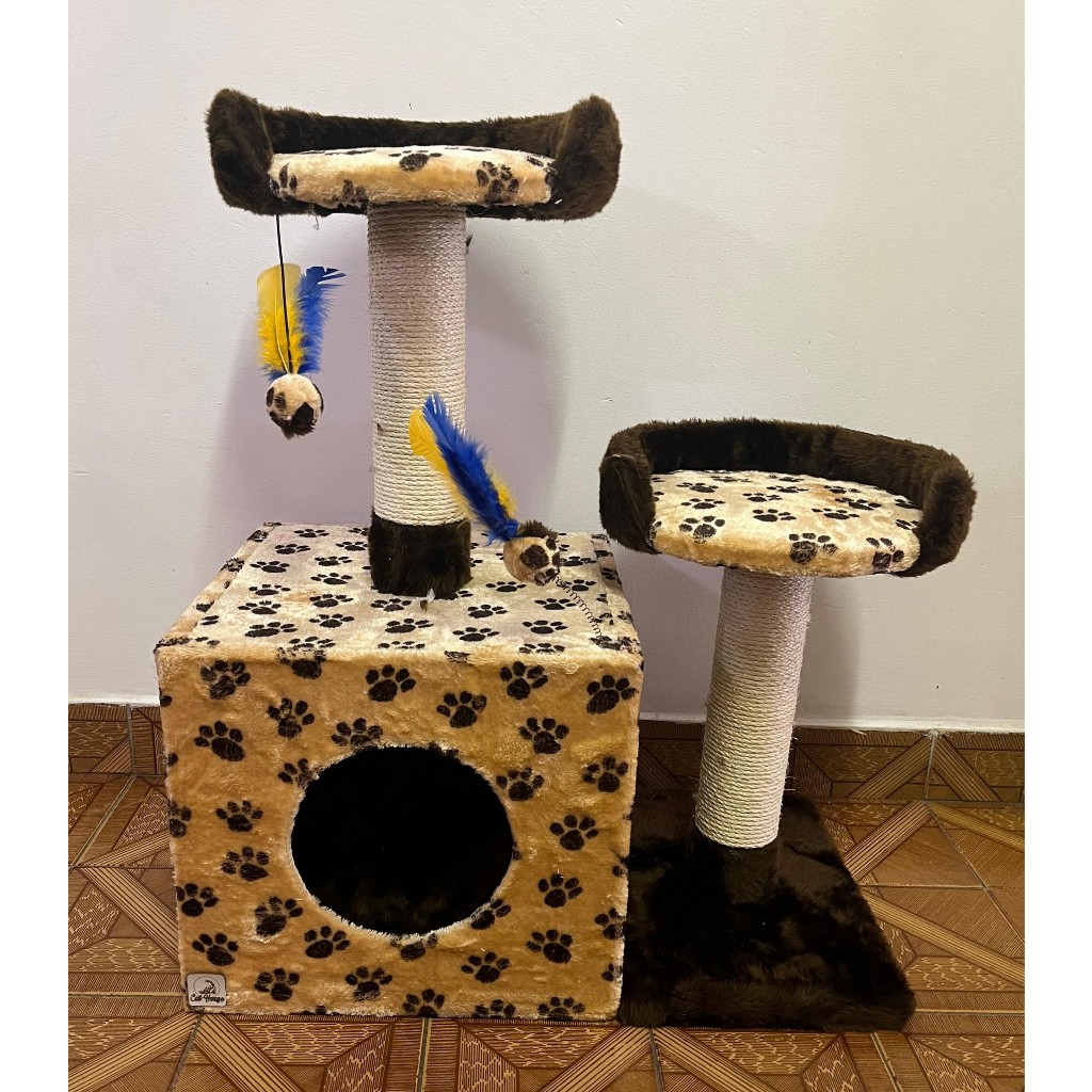 Arranhador Para Gatos Caixa Com 2 Torre varias cores