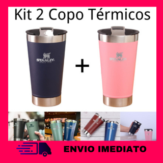 Copo Térmico para Laser Aço Inox Preto Fosco com Tampa e Abridor - 473ml -  socd-mob