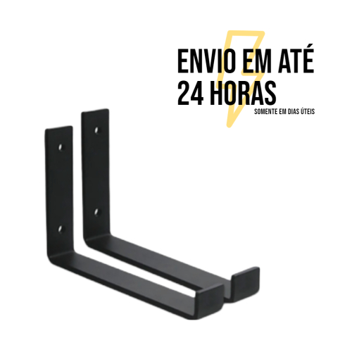 MÃO FRANCESA 25 CM - 2 PEÇAS SUPORTE PRATELEIRA INVERTIDA