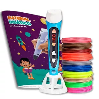 KIT – Caneta 3D Pro + 100 Metros de Filamentos + Caderno de Impressão 3D