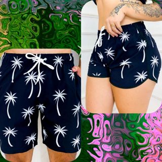 kit Shorts Casal Praia Masculino e Feminino Estilo Mauricinho