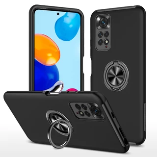 Capa lisa Anti Impacto com Anel embutido de metal gira 360 Para xiaomi note 11/note 11s/note 11 pro(película opcional)