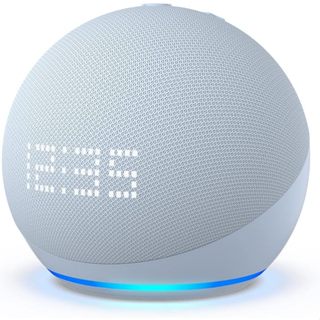Smart Speaker  com Alexa e Relógio Echo Dot 4 Geração Branco