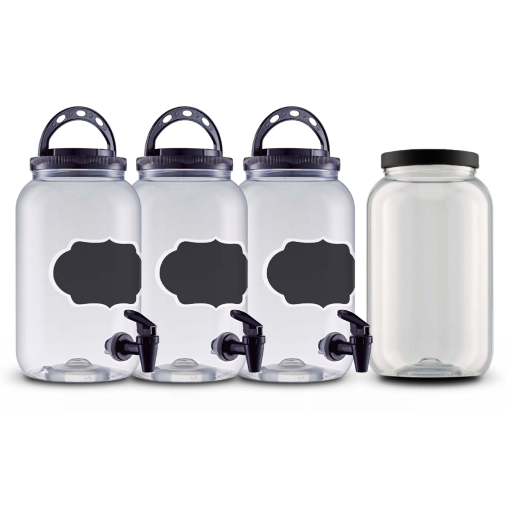 Kit Lavanderia 3 Dispenser 3,6 Litros + 1 Pote Sabão 3,6l Plástico Preto Torneira com Lousa Sabão Alvejante Amaciante Produto de Limpeza Dispenser Tampa Lavanderia