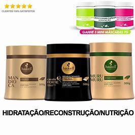 Kit Haskell Cronograma Capilar 500g / Mandioca/Muru/CAVALO FORTE