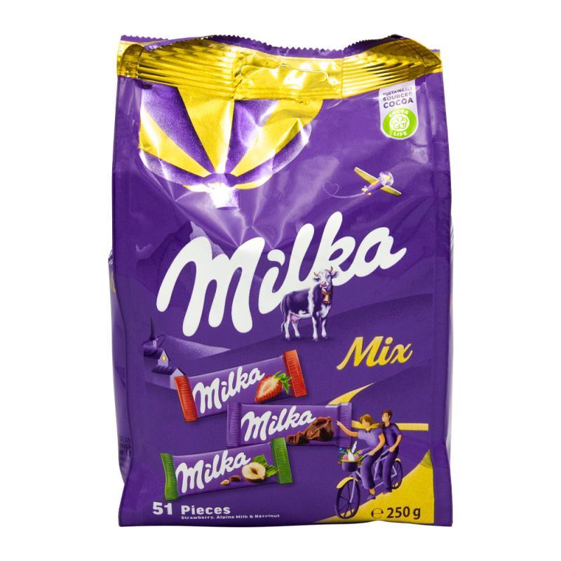 CHOCOLATE MILKA MINI MIX COM 51 UNIDADE PACOTE 250G