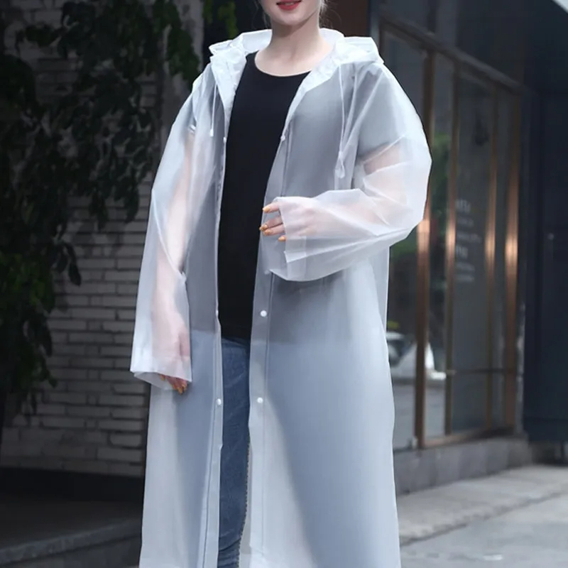 capa chuva com Gabardina grossa e comprida transparente reforçada reutilizável