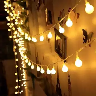 Cordão luminoso pisca pisca LED varal com bolinhas enfeite de natal cor quente 20 bolinhas 3 metros