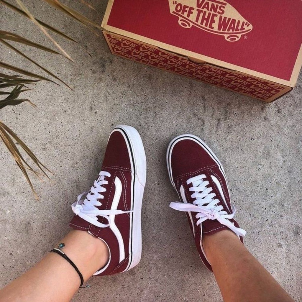 Tenis Vans original Old Skool vermelho E Bordo Vinho - Escorrega o Preço