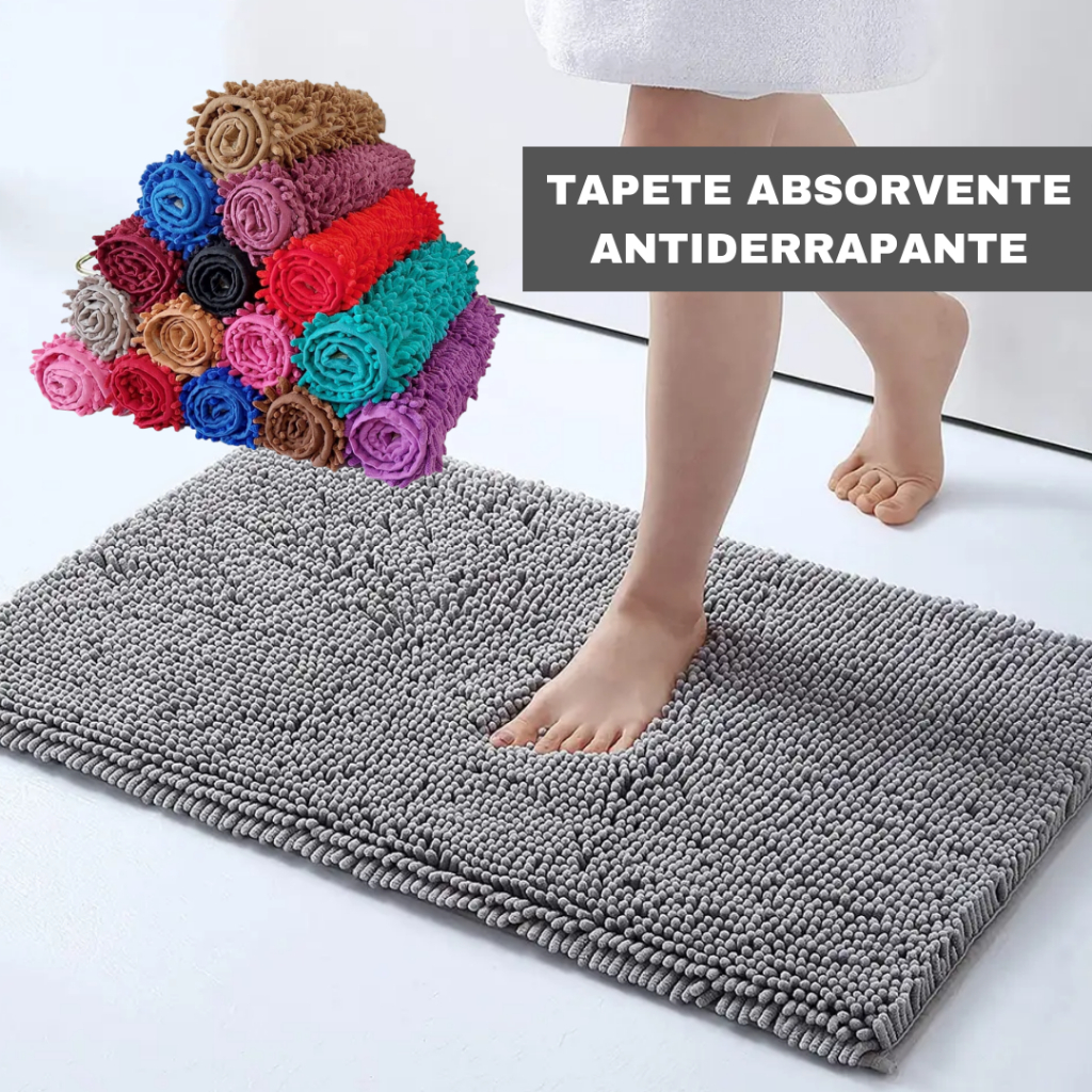 Tapete Para Banheiro Microfibra Antiderrapante Bolinha Cores Sortidas 40cmx60cm