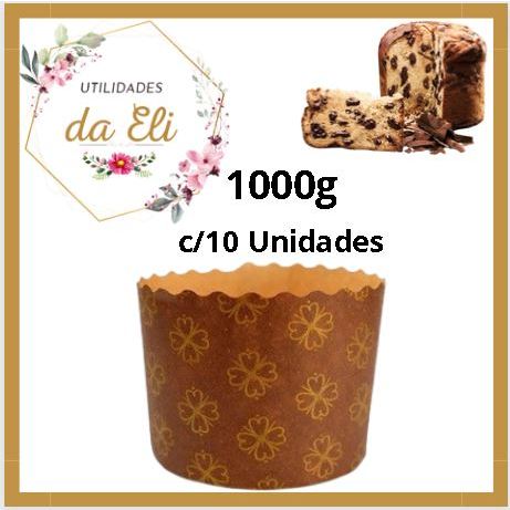 10 Forma de Papel Decorado Forneavel Para Assar Panetone 1kg
