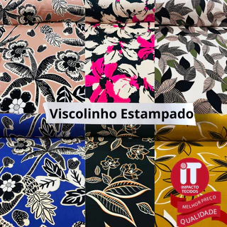 Tecido de viscolinho Estampado 100% VISCOSE 1m X 1.45 a 1.50 largura