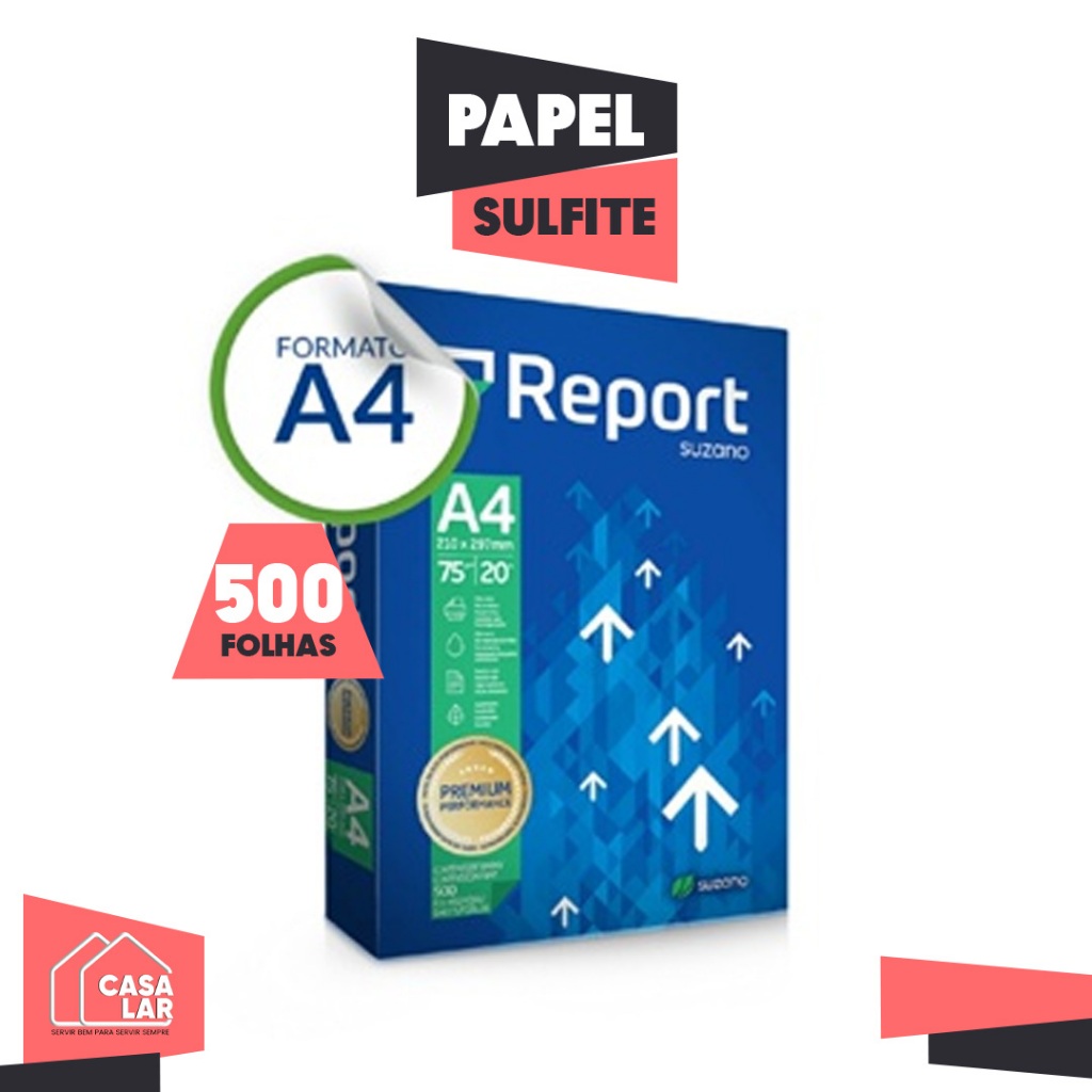 Papel Sulfite Report A4 Resma Com 500 Folhas Multiuso 210x297 Mm 75g Branco Shopee Brasil 4639