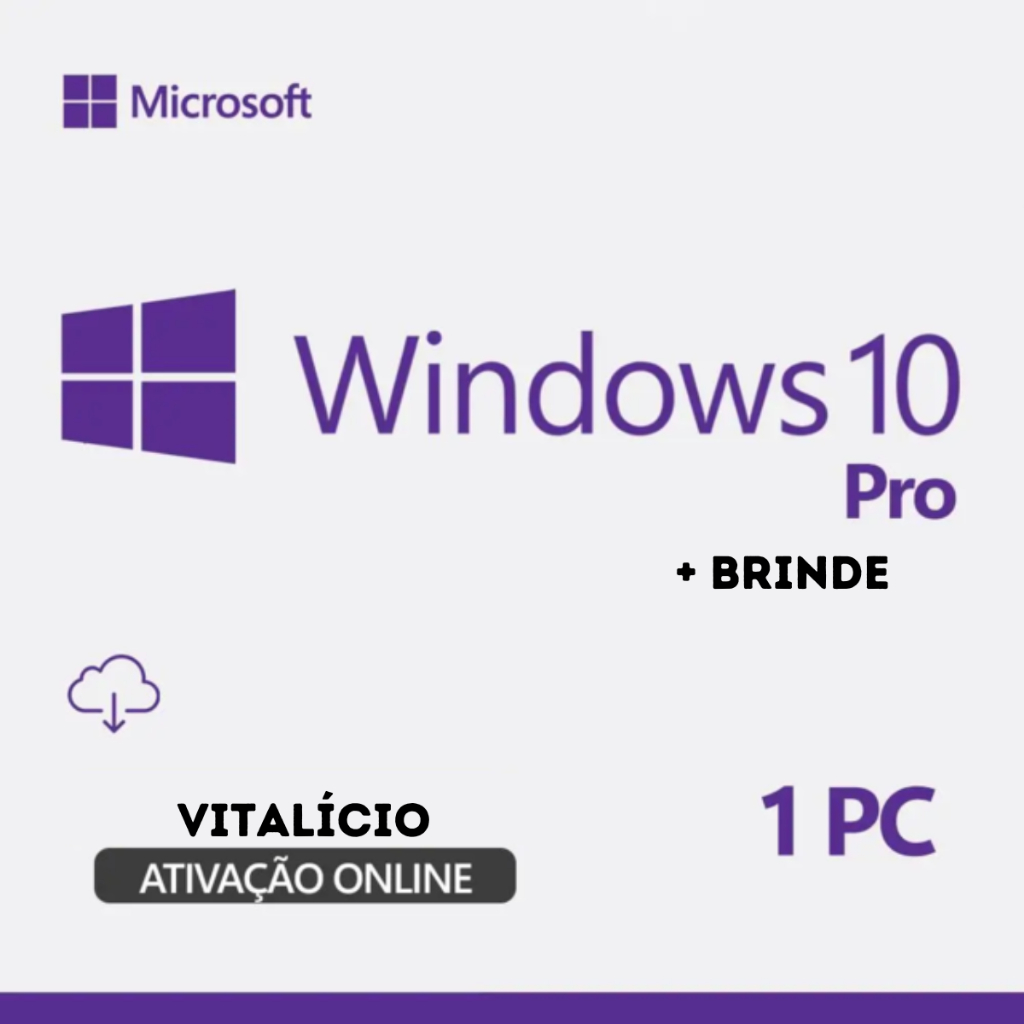 Microsoft Windows 10 PRO Key Ativação Vitalicia Original