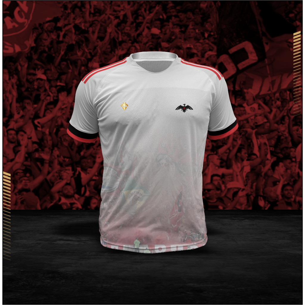 CAMISETA DRY FIT FLAMENGO URUBU REI BRANCA EURO SLIM MANTOO