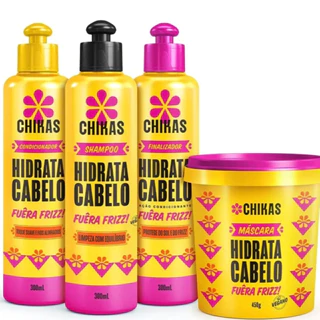Kit Completo Hidrata Cabelo Chikas Cosmeticos Ação Antifrizz e Ultra Hidratação