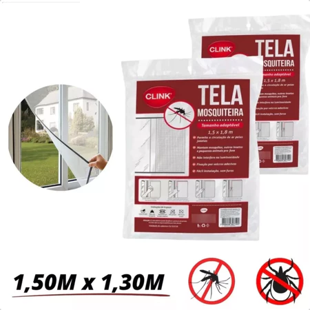 Kit 2 tela mosquiteira janela velcro ajustável anti insetos