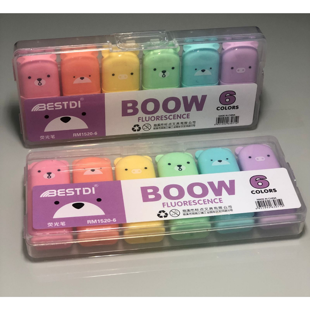 Kit 6 Mini Marca Texto Ursinho Boow com estojo Kawaii Papelaria Fofa Material  Escolar Menina - BESTDI - Caneta Marca Texto - Magazine Luiza