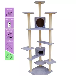 Arranhador Torre De Gatos Toca Grande Poste Sisal De Luxo