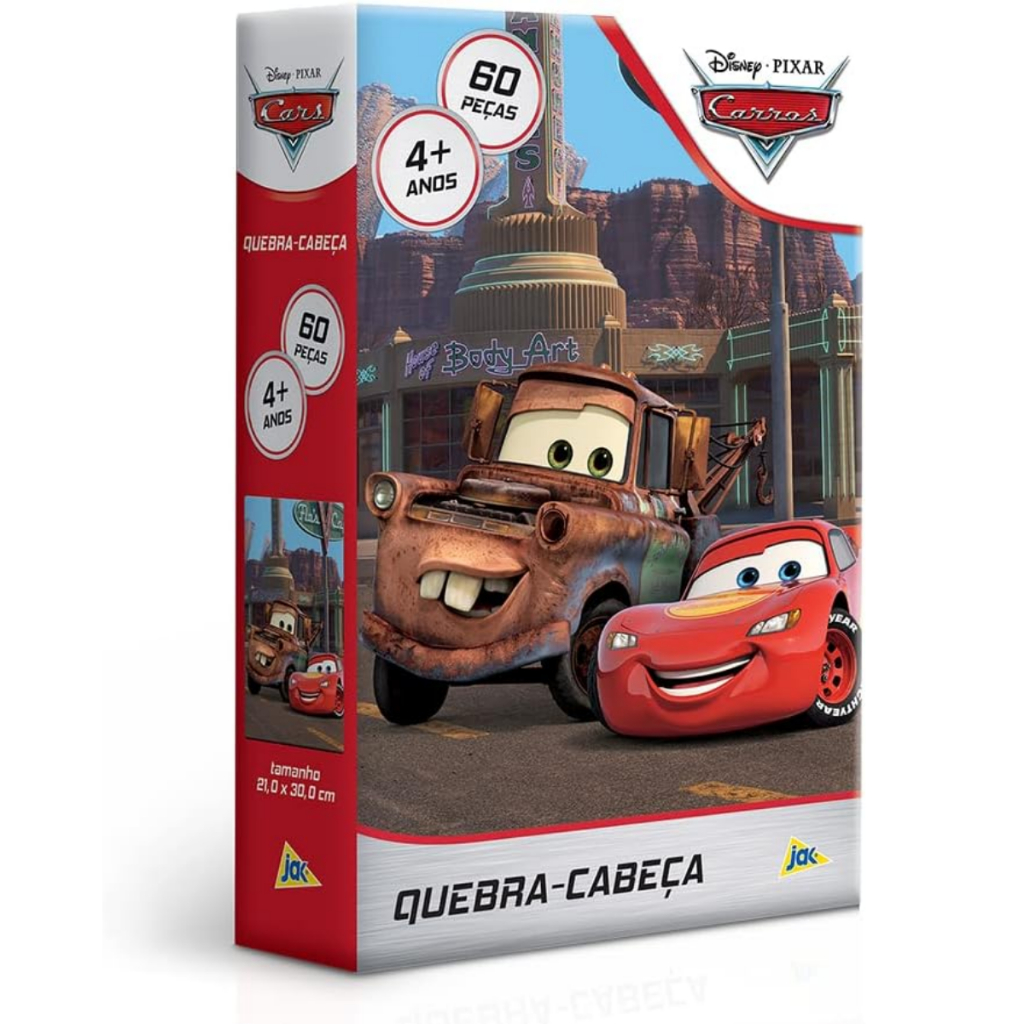 Quebra Cabeça Infantil 60 peças Carros Disney Relâmpago McQueen ...