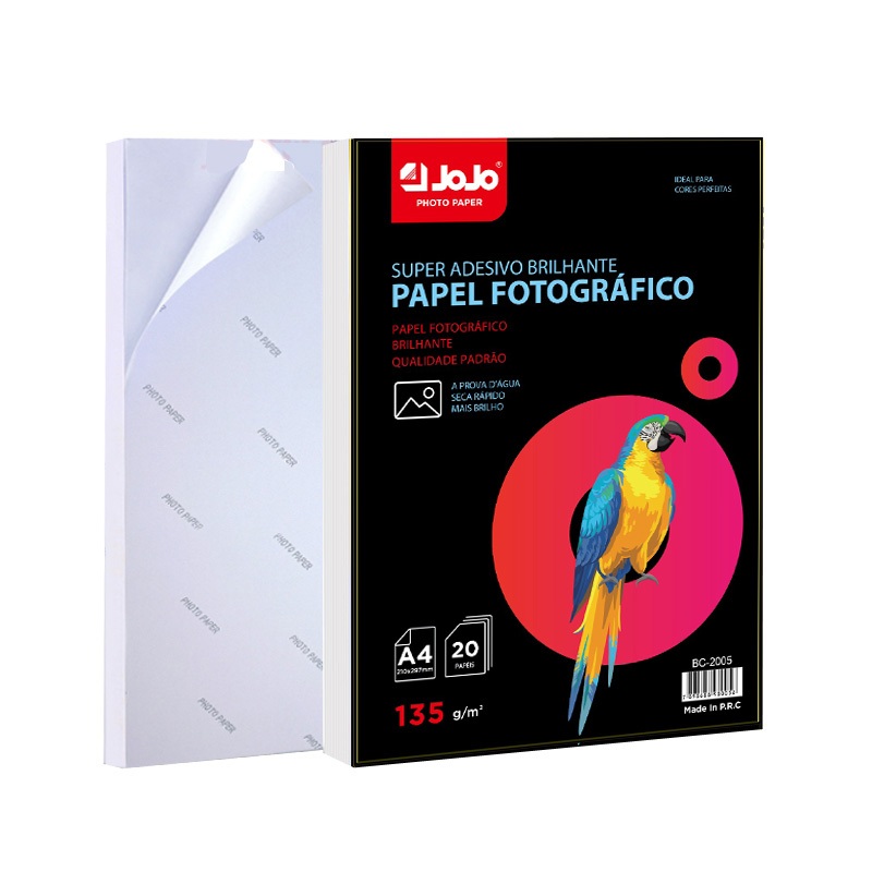 300 Folhas Papel fotografico [ Glossy ] Brilhante ADESIVO 135 A4- p/ impressão jato de tinta.