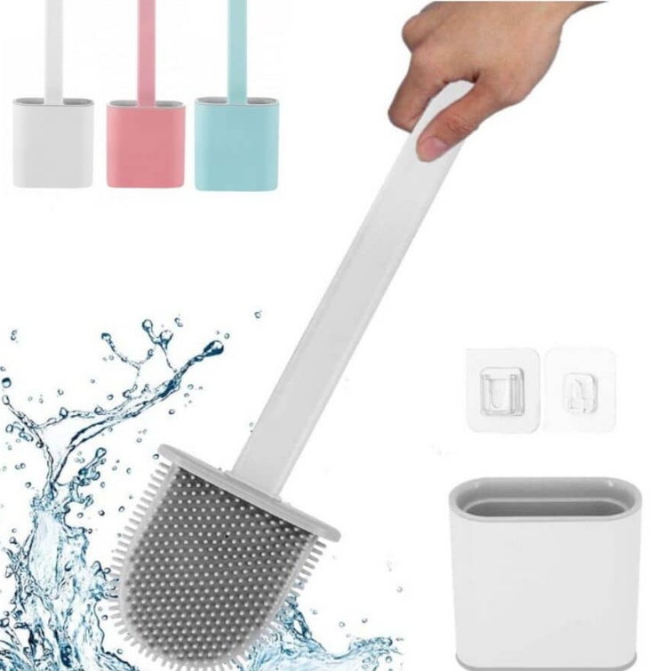 Escova De Silicone Vaso Sanitário Base Para Banheiro Privada Com Suporte