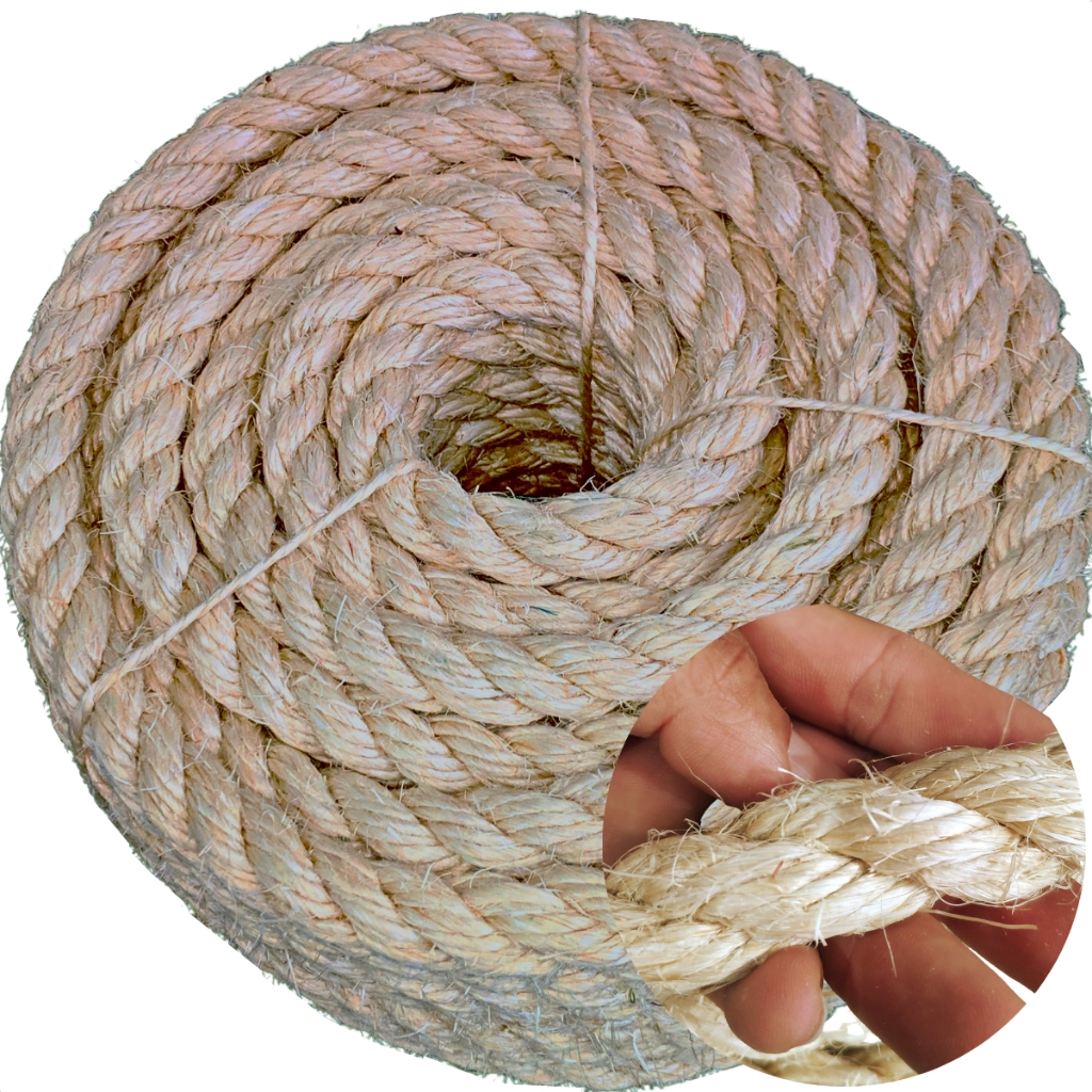 Corda de sisal 20mm (VENDA POR METRO ) Amarrações em geral e artesanato