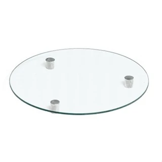 Tábua Suporte de Bolo, Prato Bolo, Doces e Cupcake Redonda/Quadrado Buffet de Vidro 3mm 25Cm, 30Cm e 40Cm