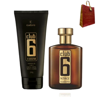 Presente Eudora Club 6 Perfume 95ml/Espuma Barbear/Pos Barba/Shower Gel/Aerosol