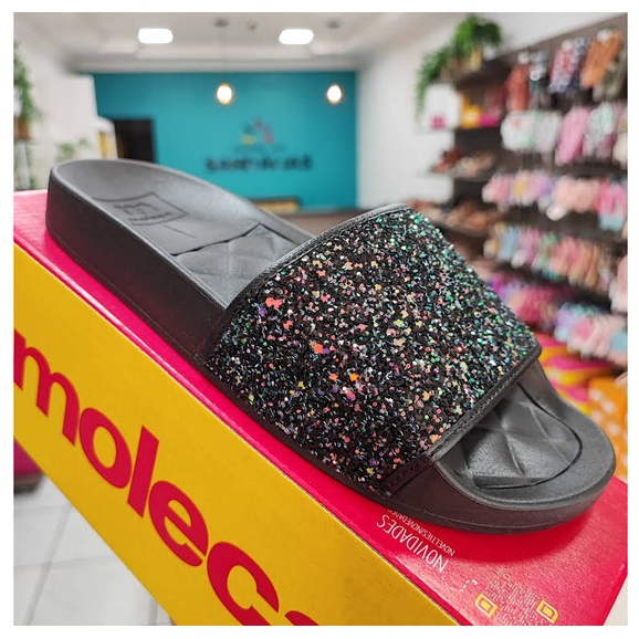 Chinelo Glamour Glitter Casual Moleca 5414107