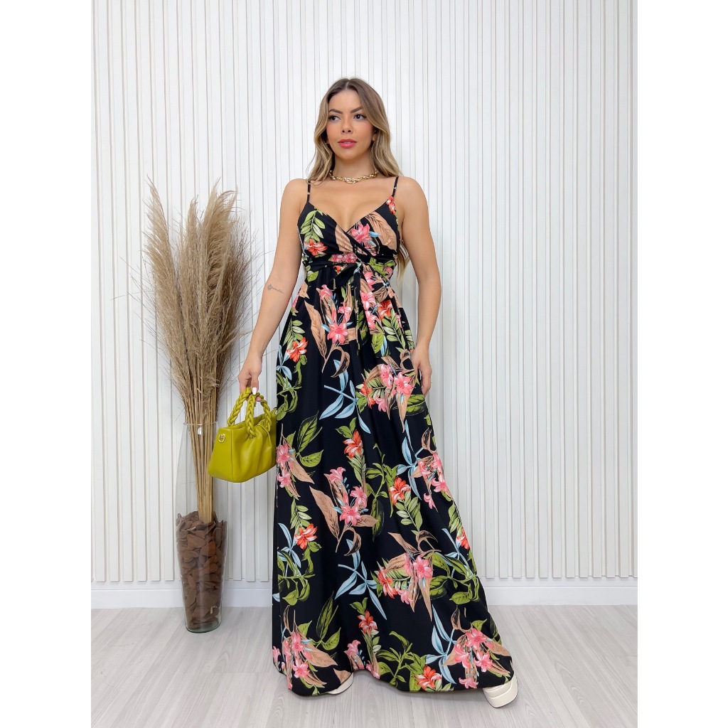 Vestido Longo de Alcinha Estampado na Black Friday 2025 | BuscaProdutos