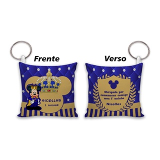50 Almochaveiros Personalizados - Mickey Realeza - Lembrancinhas